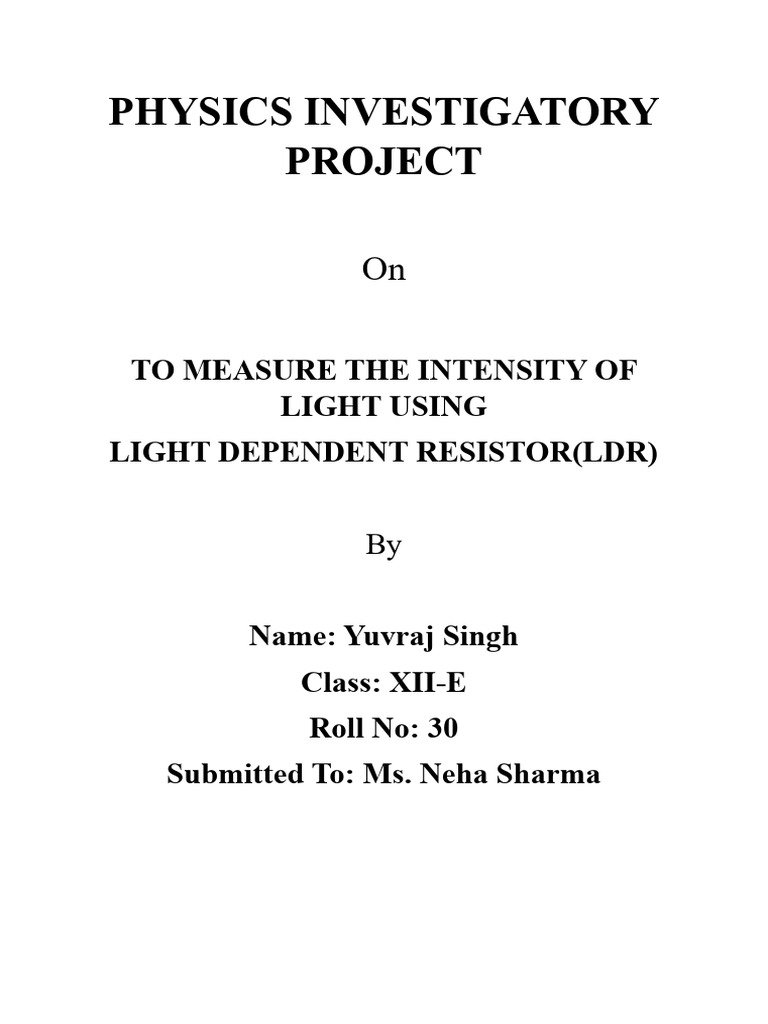 Measure Light Intensity with LDR | PDF | Relay | Electrical Resistivity ...