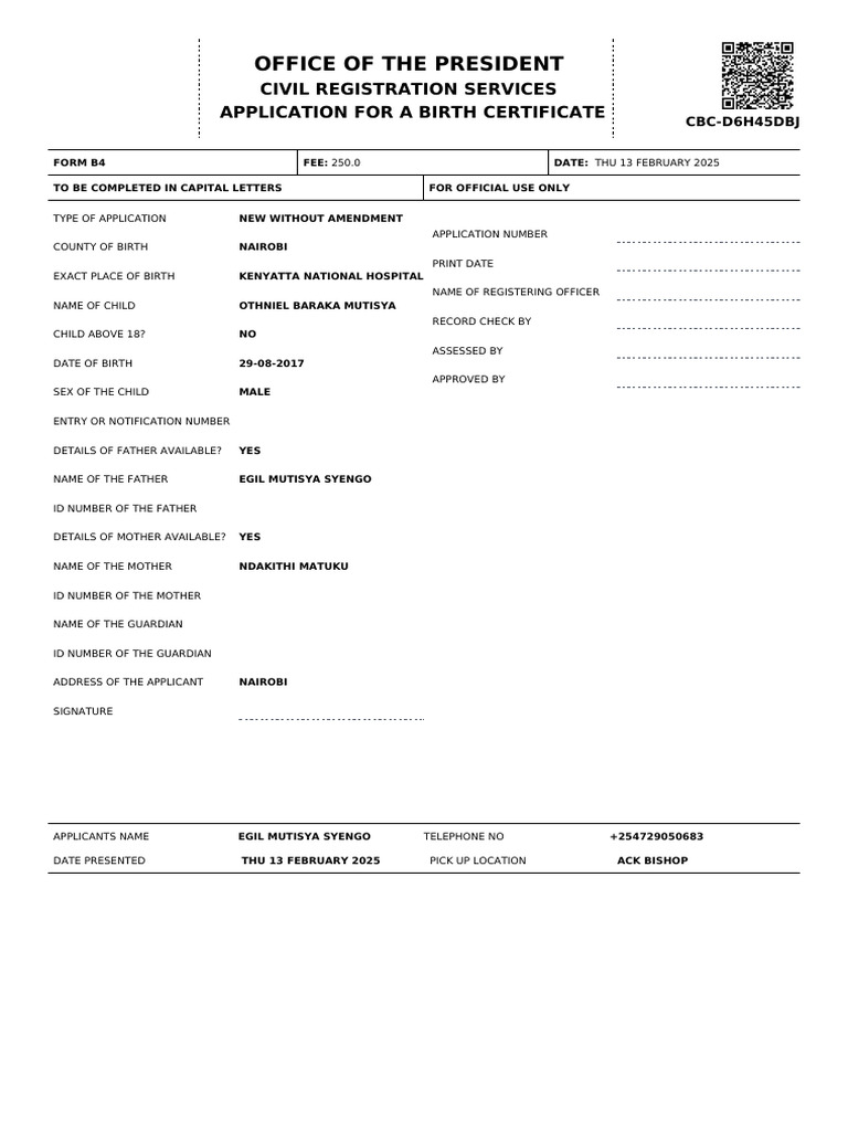 CBC d6h45dbj b4 Form | PDF