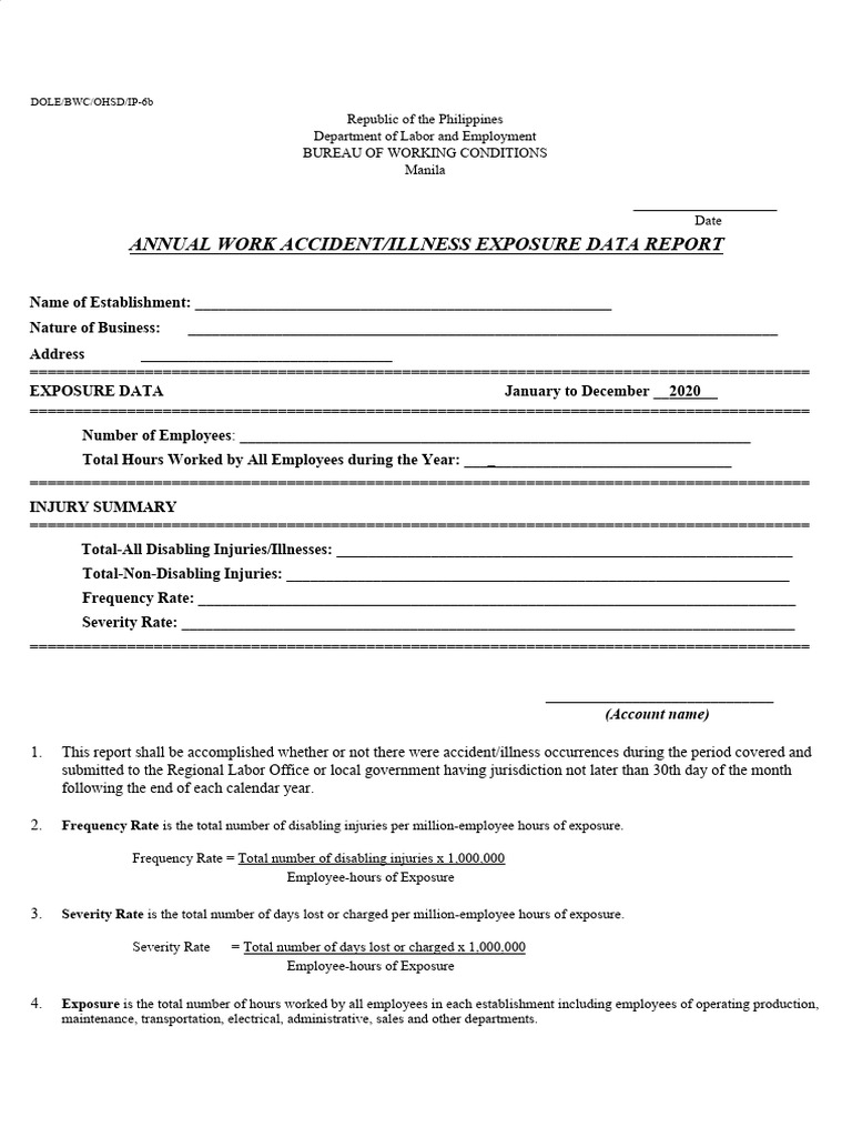 Annual Accident Exposure Data Report | PDF | Social Policy | Labor ...