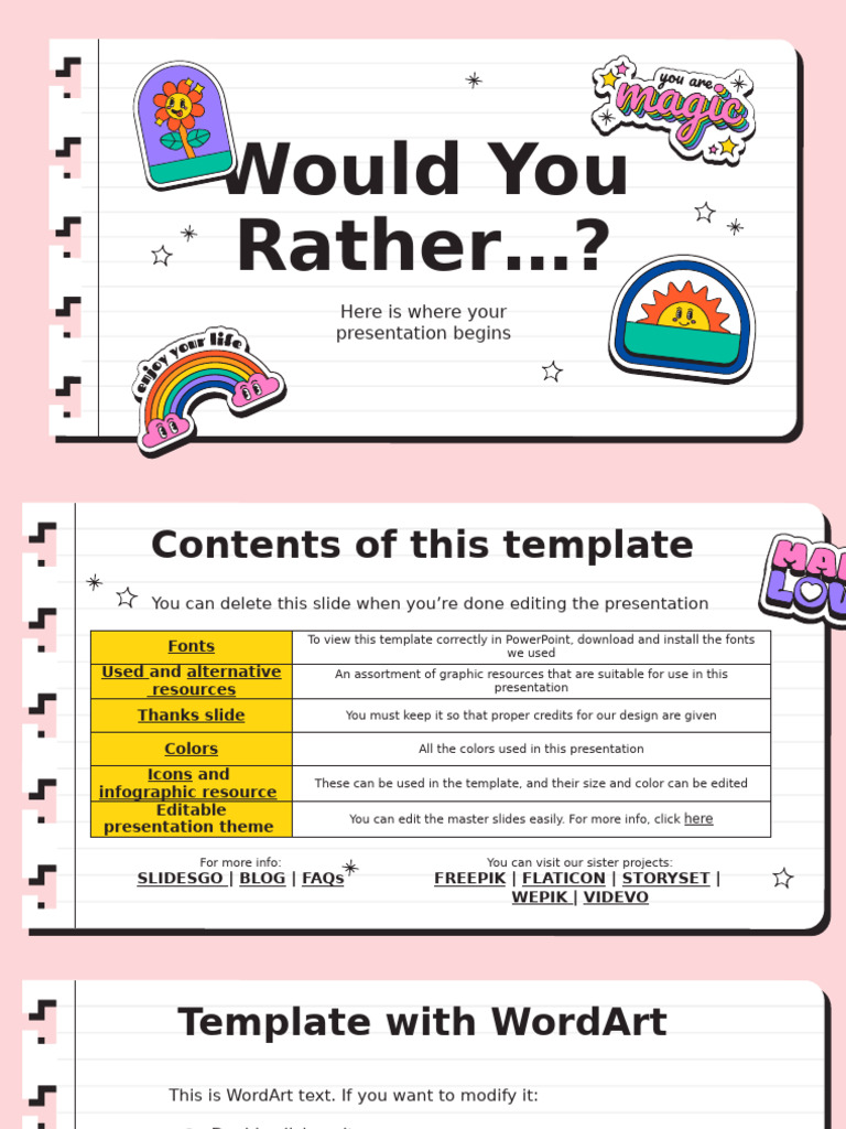Engaging "Would You Rather" Presentation Template | PDF