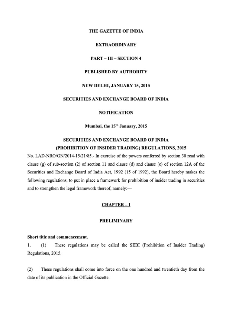 sebi-securities-and-exchange-board-of-india-prohibition-of-insider