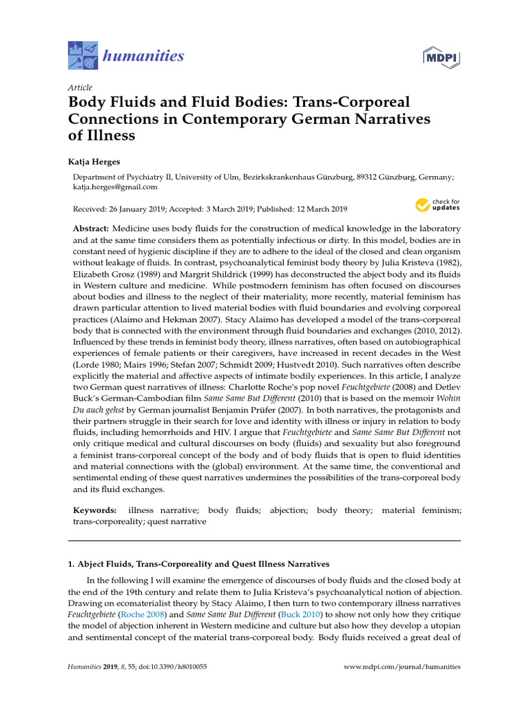 Trans-Corporeal Bodies in German Illness Narratives | PDF | Democratic ...