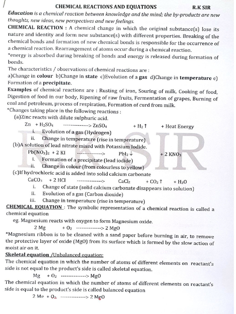 CH - 1 Note - RK Sir | PDF