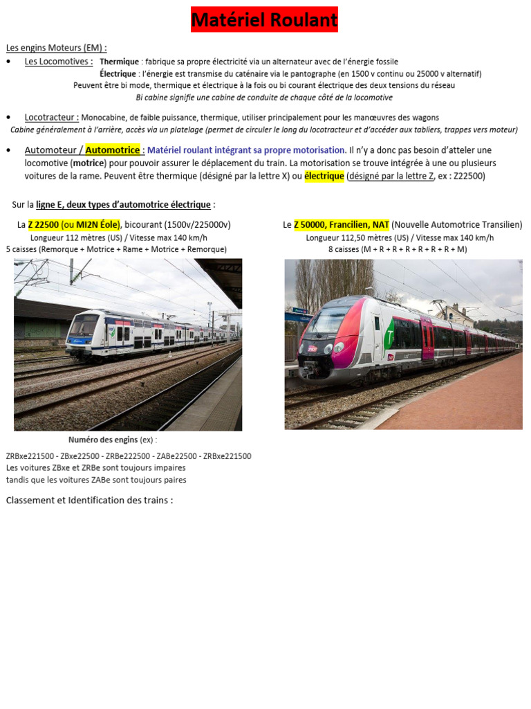 Matériel Roulant et Énergie Électrique | PDF | Locomotives | Transport ...