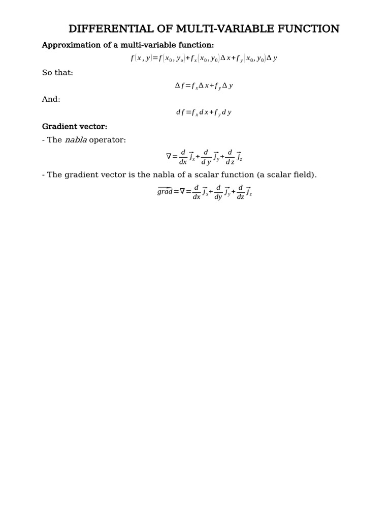 Differential of Multi | PDF