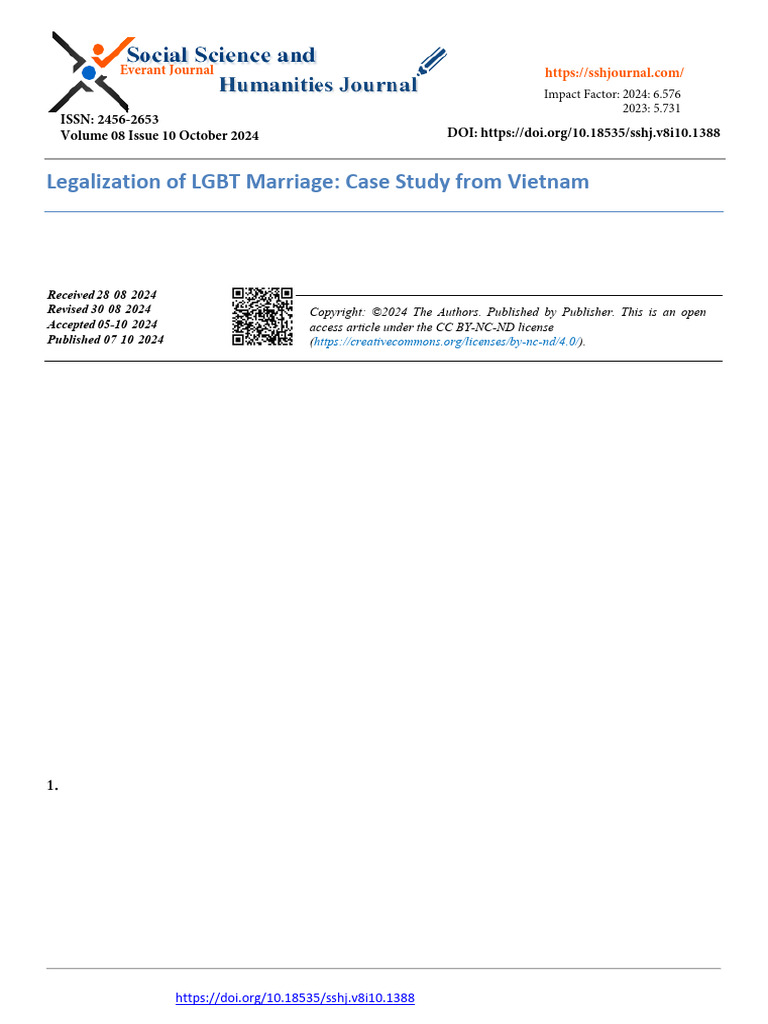 Legalization of LGBBT Marriage Case Study From Vie | PDF ...