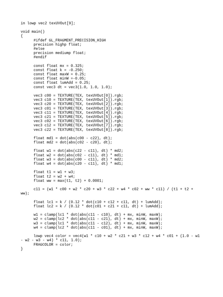 Texture Processing in GLSL Shader | PDF