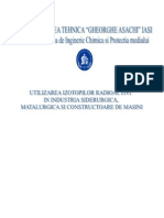 Utilizarea Izotopilor Radioactivi in Industria Siderurgica, Metalurgica Si Constructoare de Masini