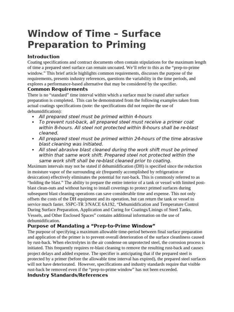 Blast To Prime Window | PDF | Corrosion | Humidity