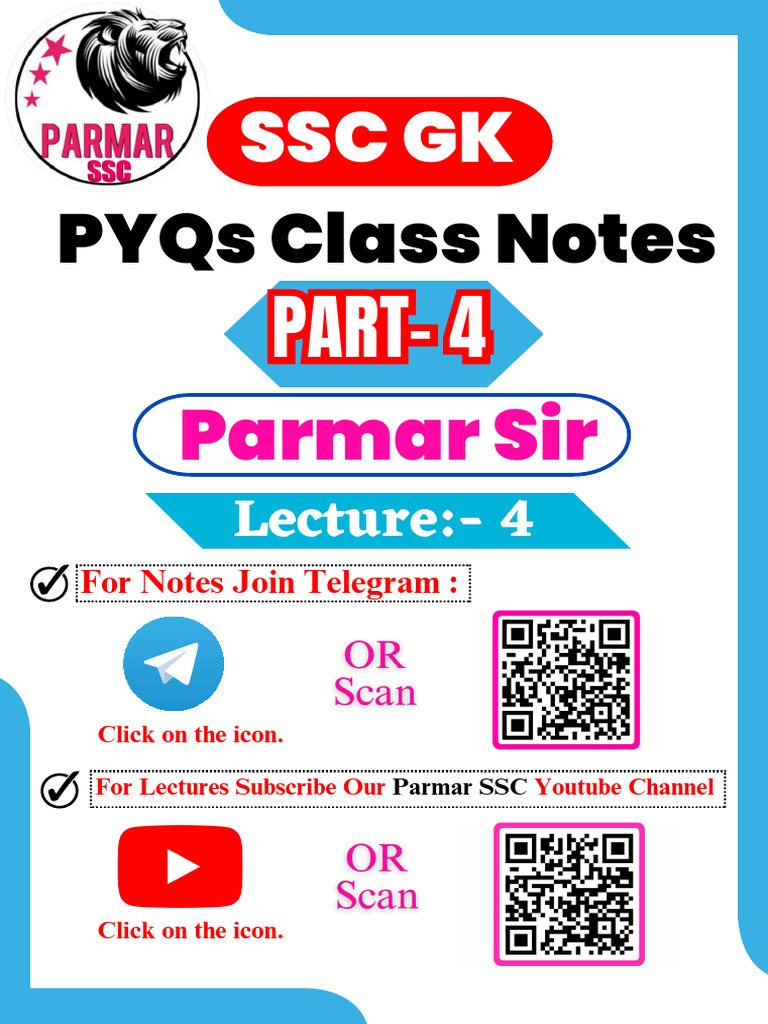 Parmar SSC 4.0 GK Notes Part 4 | PDF