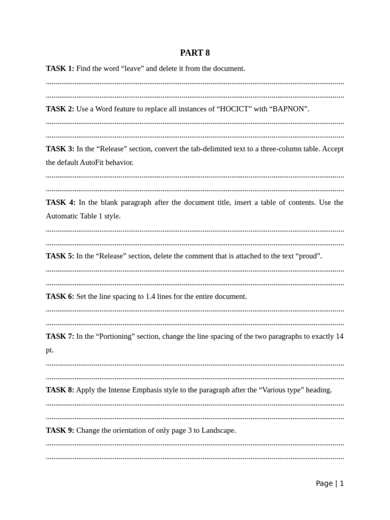 Document Editing and Formatting Tasks | PDF | Paragraph | 3 D Computer ...