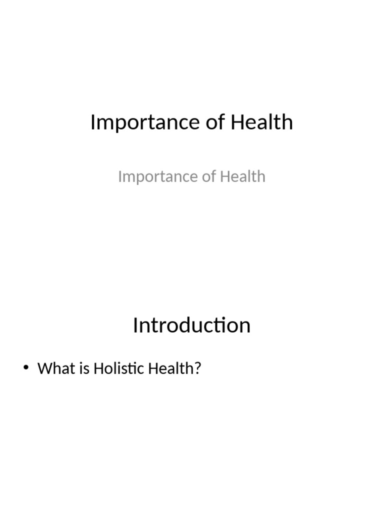 Holistic Health Approach | PDF