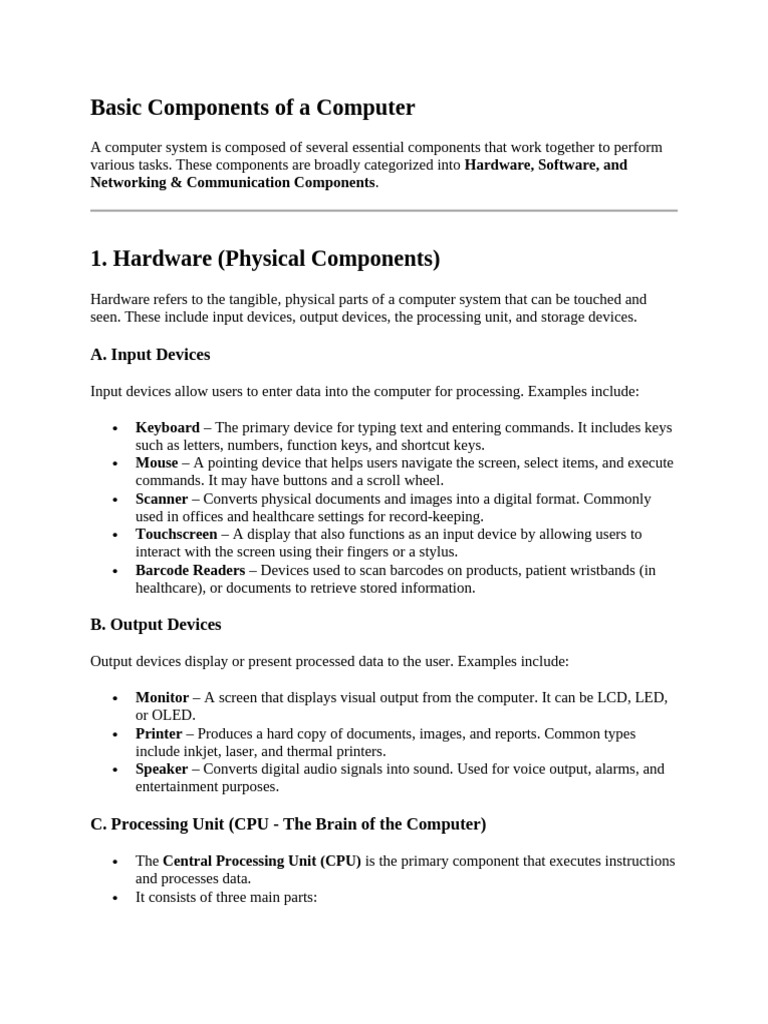 Computer Basics for Healthcare Informatics | PDF | Electronic Health ...