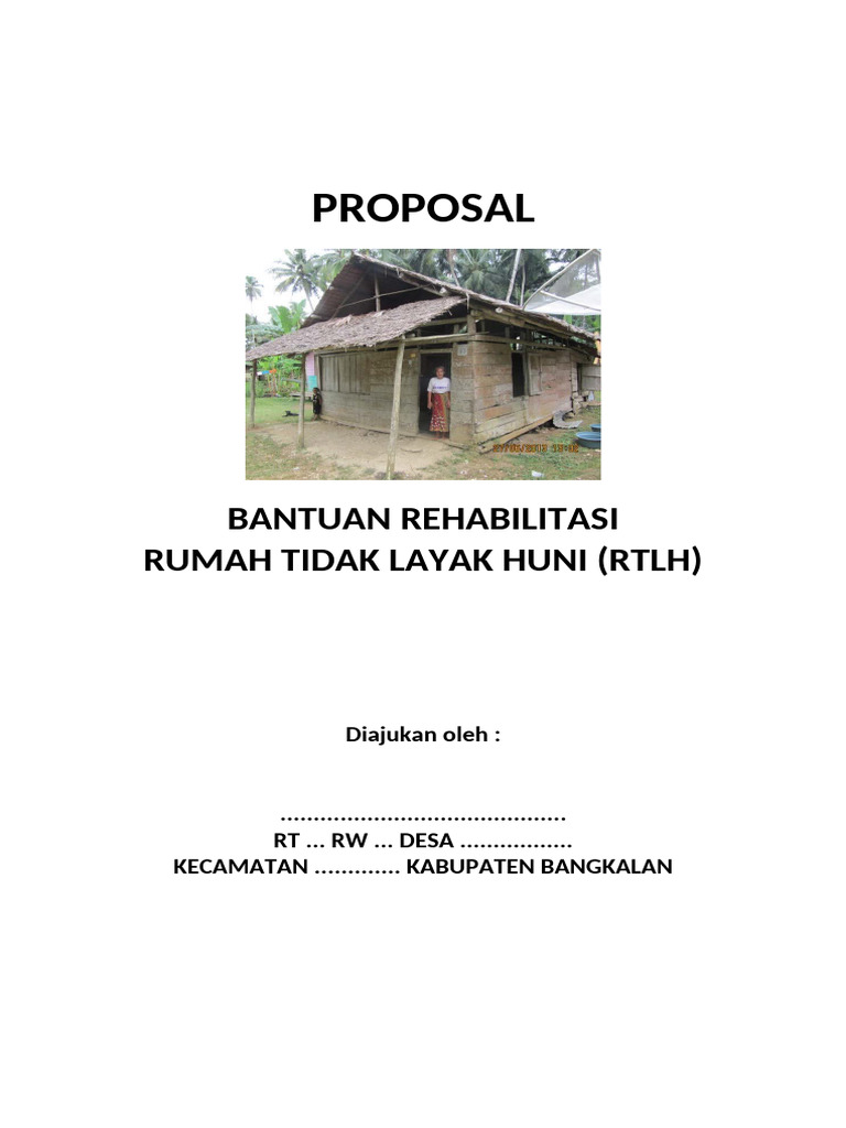 Proposal Bantuan Rehabilitasi RTLH | PDF