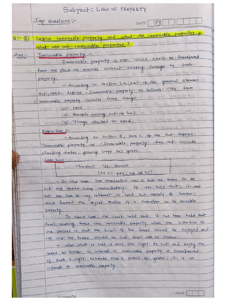 Law of Property Notes | PDF