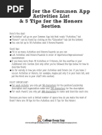 Crafting Your UC Activities List | PDF | Dances | Babysitting