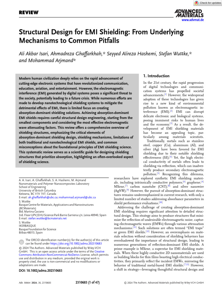 Structural Design for EMI Shielding From UnderlyingMechanisms to Common ...
