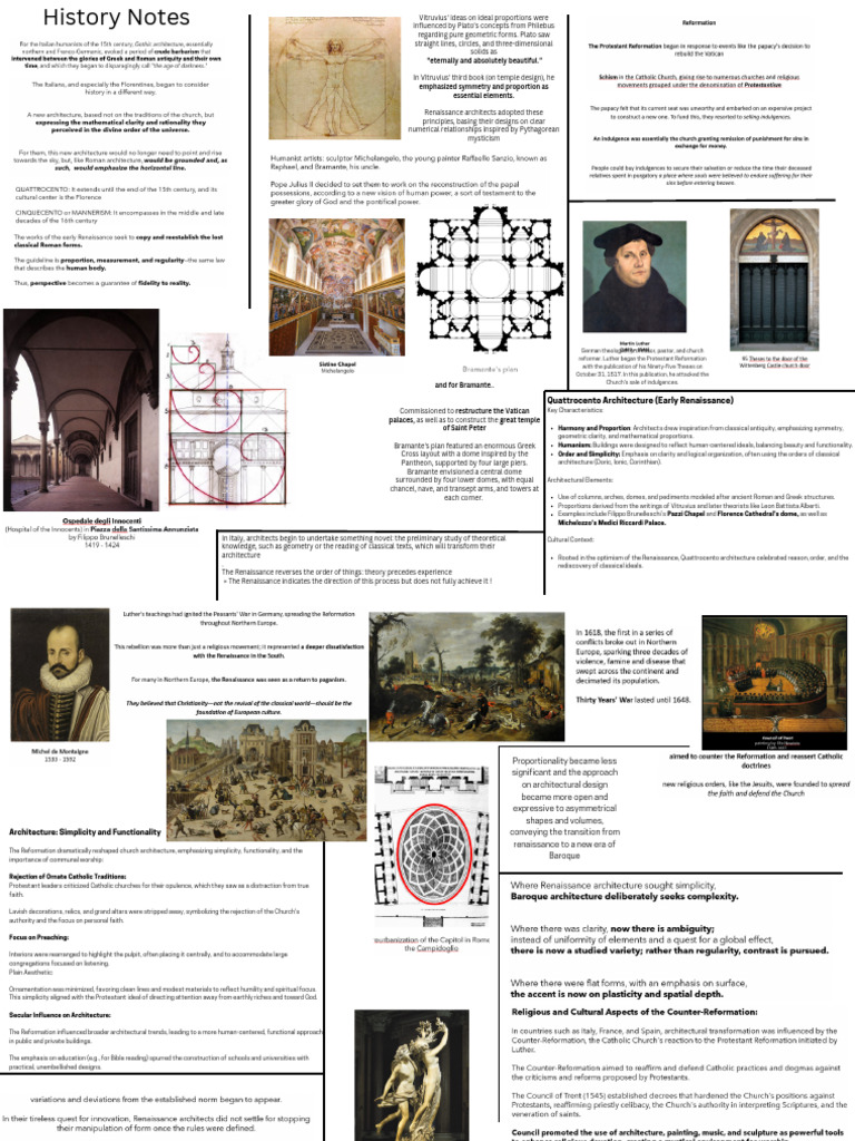 Notes summary of historical movements | PDF | Baroque