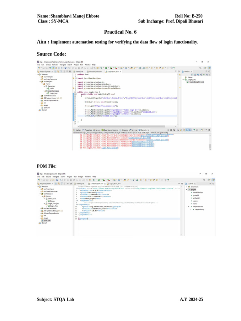 Automation Testing for Login Functionality | PDF