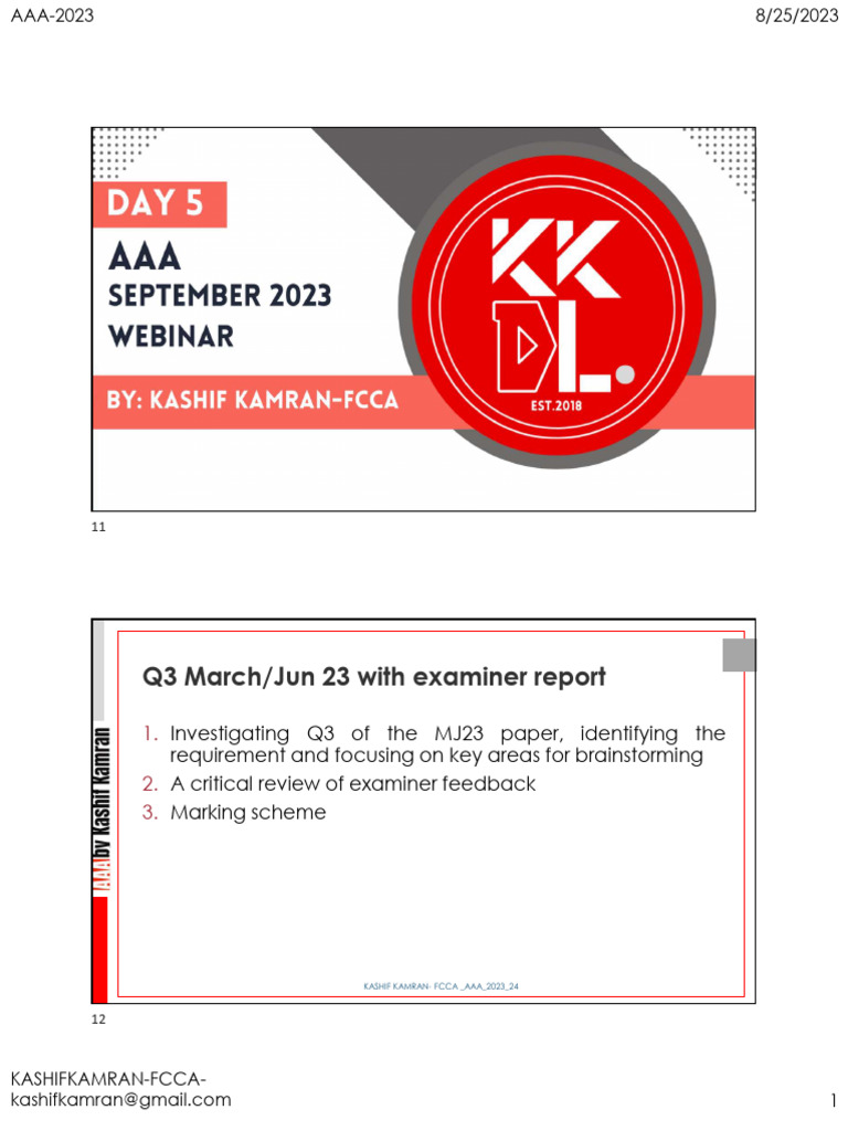 AAA WTS Sep 23 - Day 5 Tutor Presentation | PDF