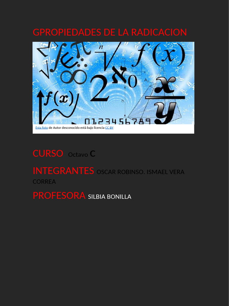 Propiedades De La Radicacion Pdf