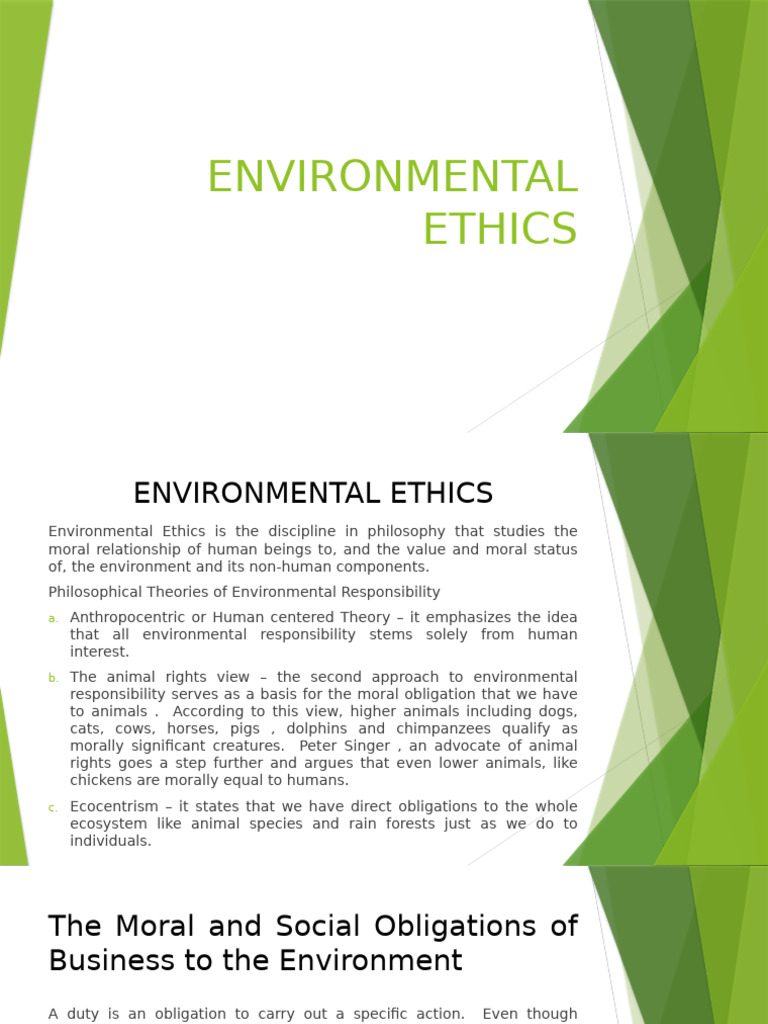Environmental Ethics Overview | PDF