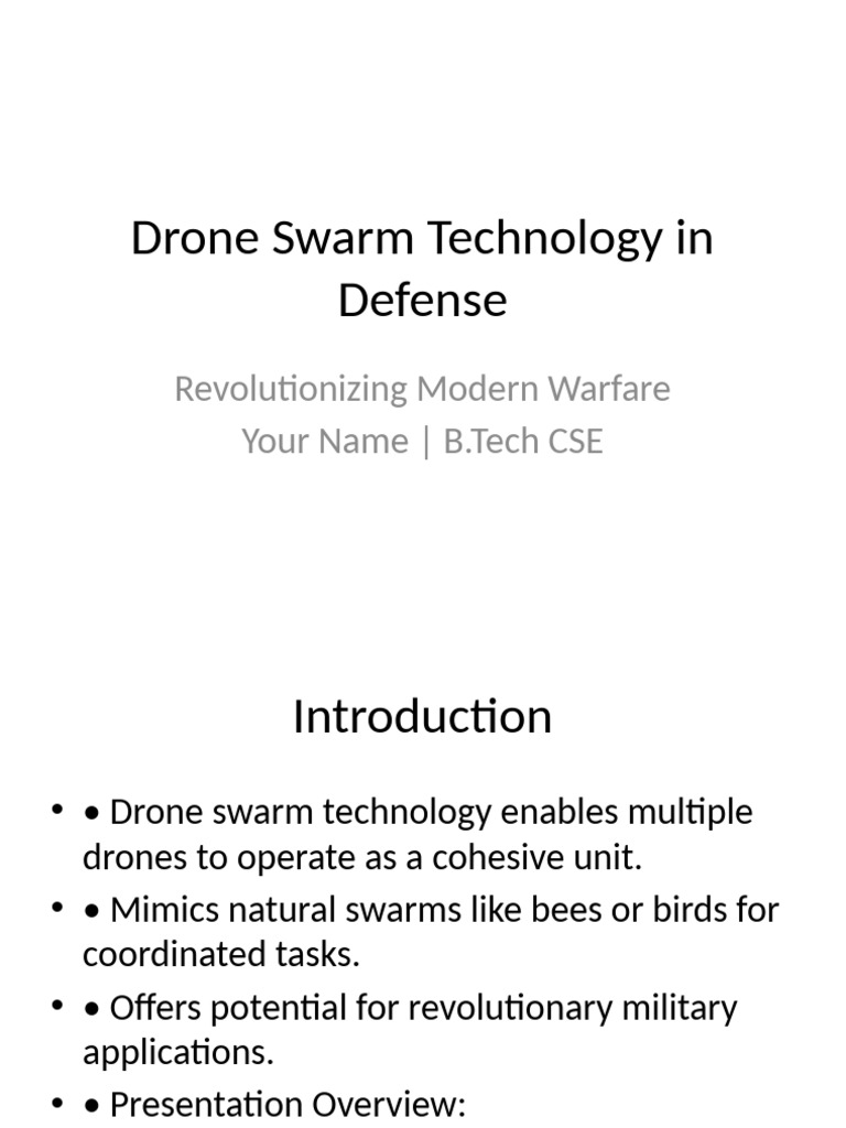 Drone Swarm Technology in Defense | PDF | Unmanned Aerial Vehicle ...
