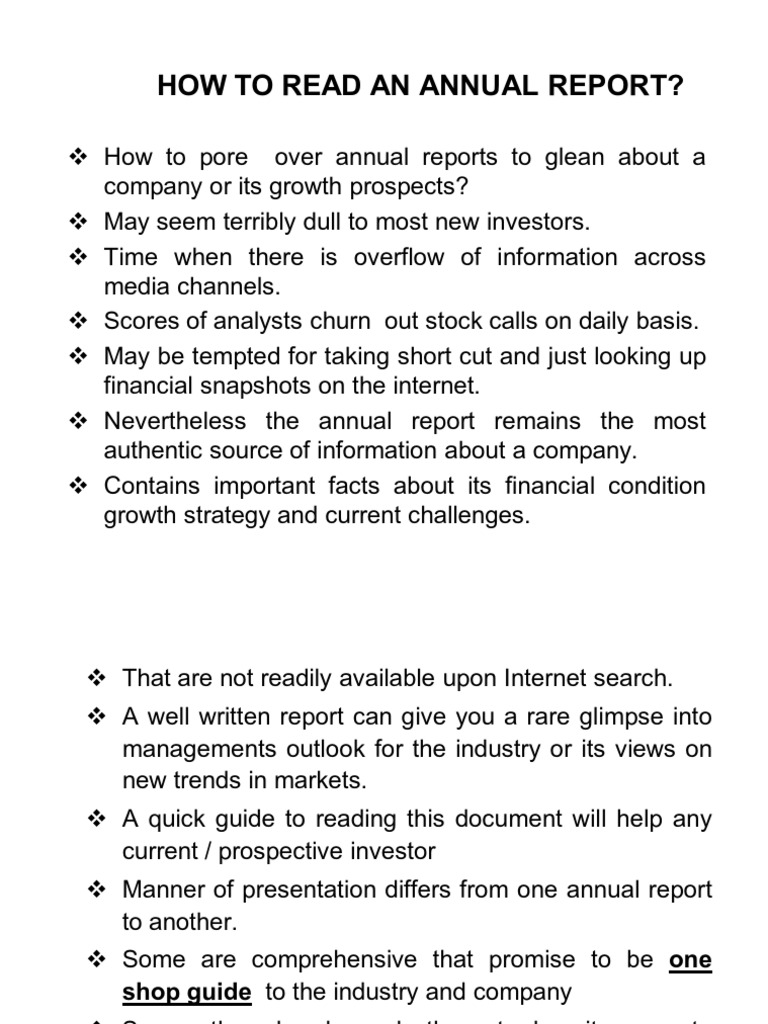 How To Read An Annual Report _ How to Read an Annual Report – FHKVW