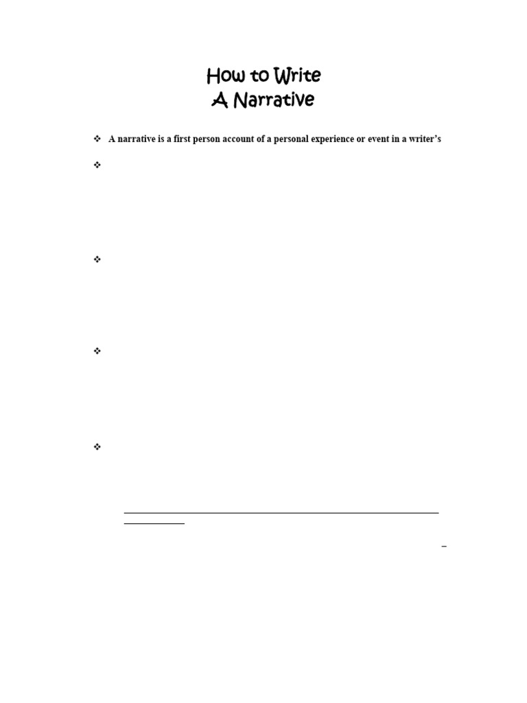How To Write A NARRATIVE | PDF | Narrative | Essays