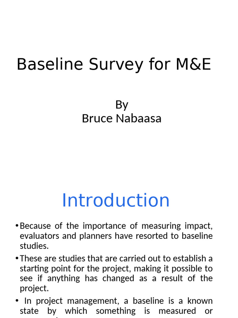 Baseline Survey for Monitoring & Evaluation | PDF | Survey Methodology ...
