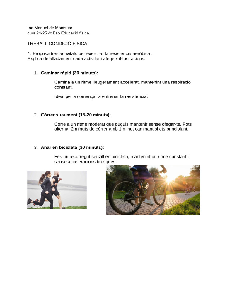 Treball Condició Física 4t Eso | PDF