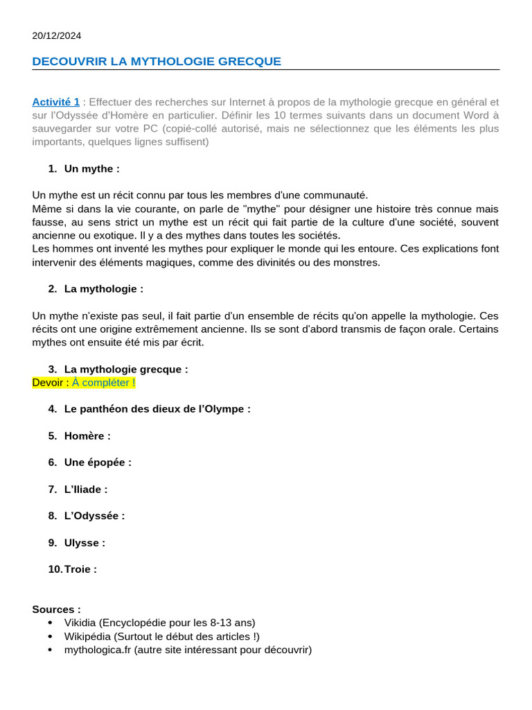 Explorer la Mythologie Grecque | PDF | Mythologie grecque | Zeus