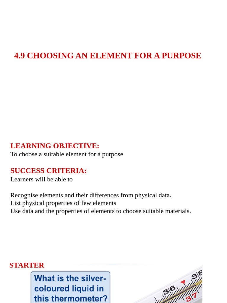 Choosing The Element | PDF