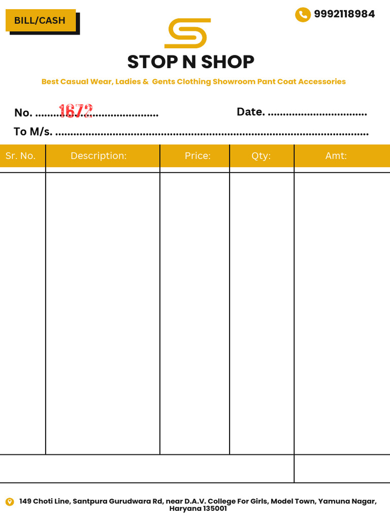 Stop n Shop Invoice | PDF