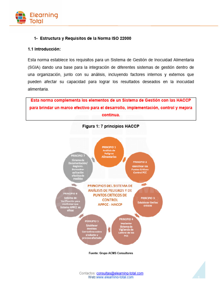 Requisitos de la Norma ISO 22000 | PDF | Seguridad alimenticia ...