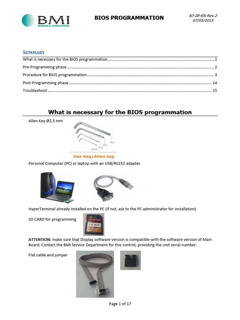 Bios Programming Procedure Guide Pdf Bios Personal Computers