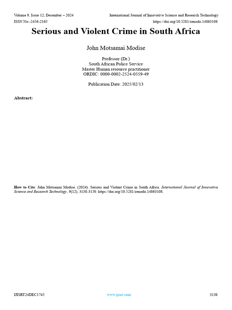 Crime Dynamics in South Africa 2024 | PDF | Crimes | Crime & Violence