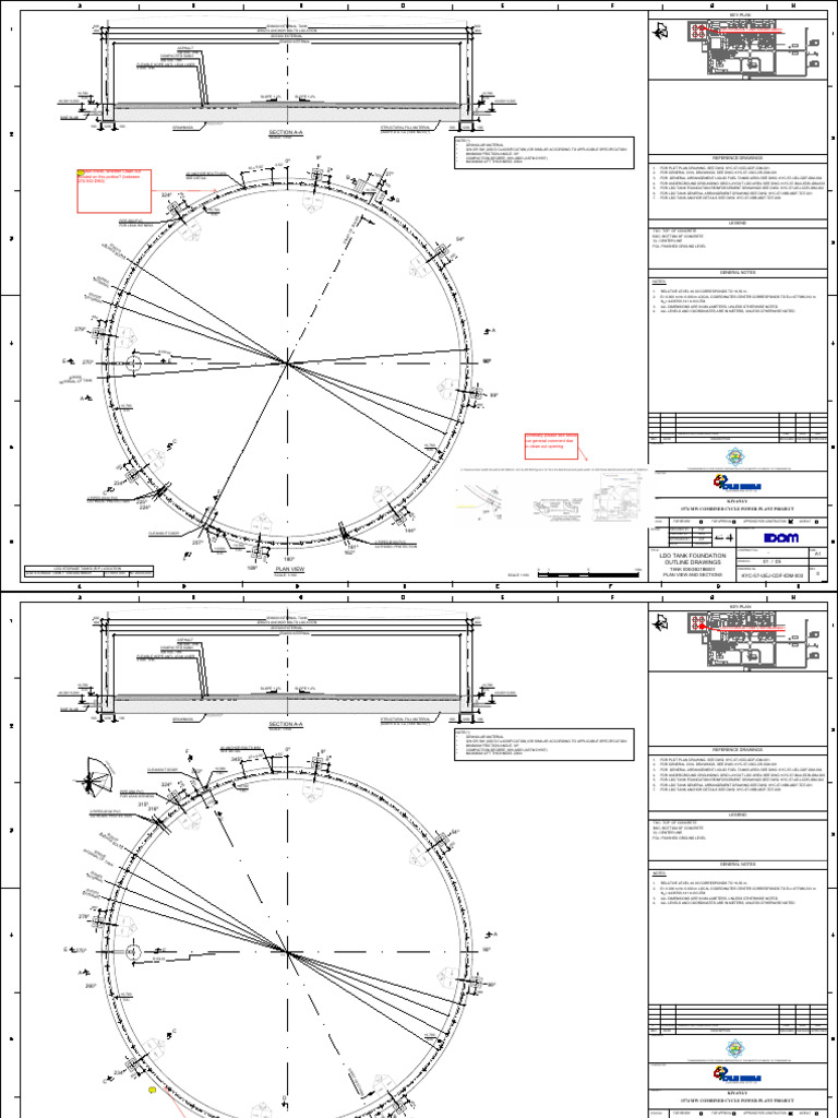 LDO Tank Foundation Outline Drawings | PDF