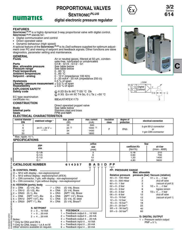 Sentronic Plus Proportional Valve 614357 | PDF | Valve | Electrical ...