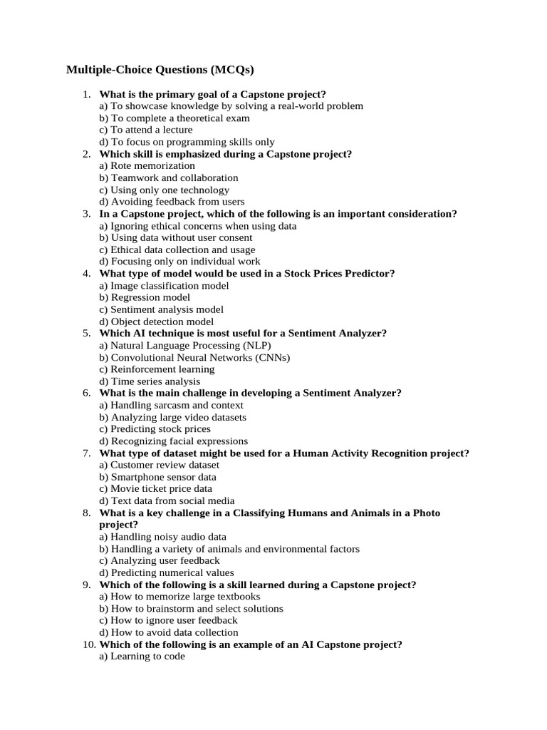 AI Capstone Project Essentials Guide | PDF | Artificial Intelligence ...