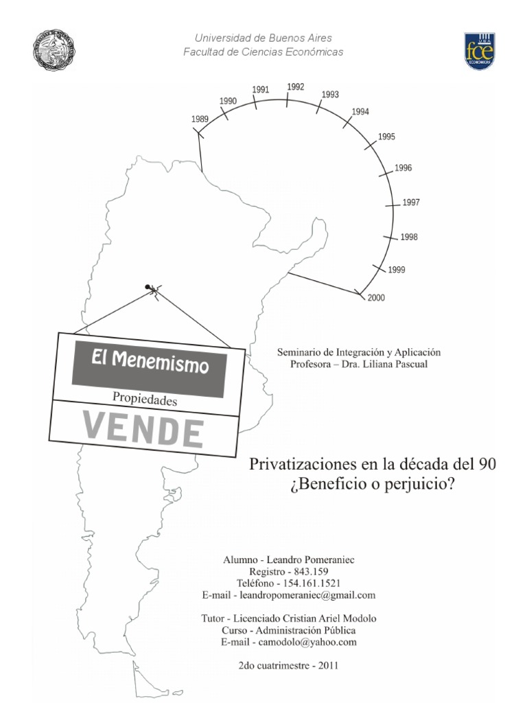 Privatizaciones en Argentina: Los 90 | PDF | Privatización | Estado ...
