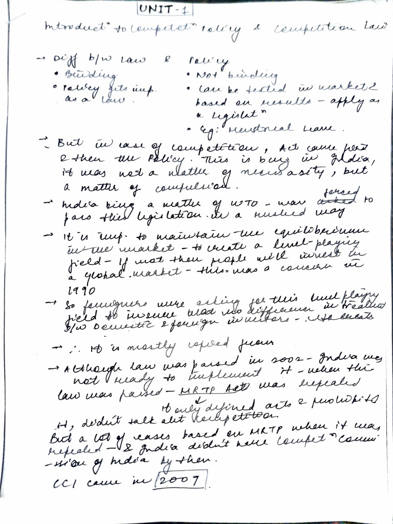Competition Law Notes | PDF