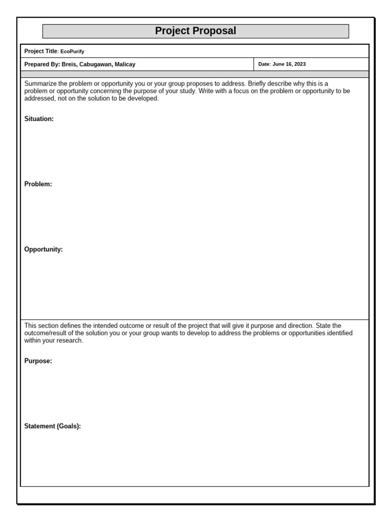 Project Proposal Template | PDF