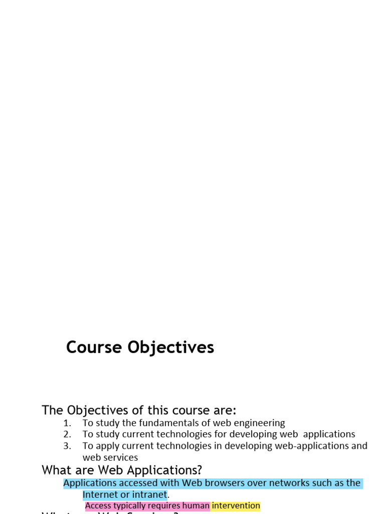 Web Engineering Course Overview | PDF | World Wide Web | Internet & Web