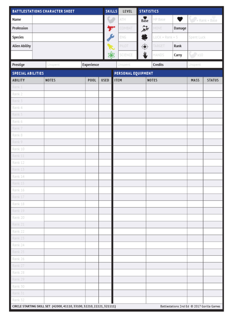 Battlestations Character Sheet Guide | PDF | Role Playing Games | Gaming