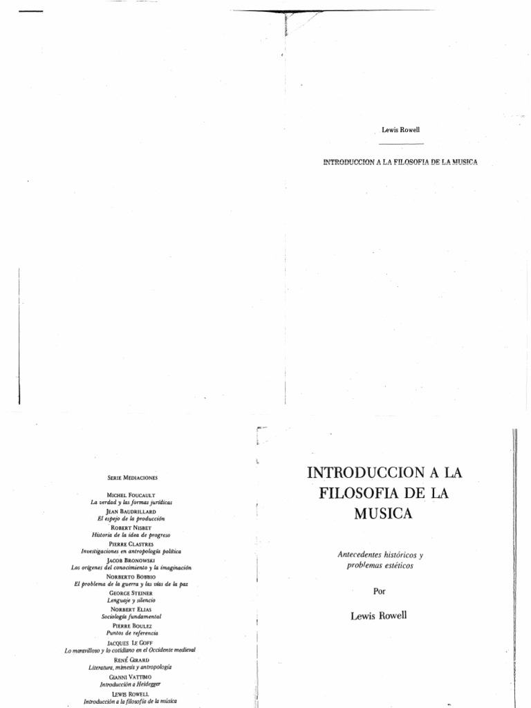 Rowell Lewis Introduccion A La Filosofia de La Musica 5 PDF Free | PDF ...