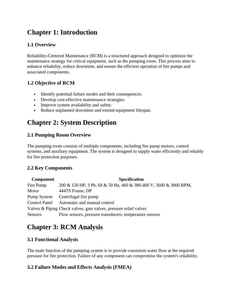 RCM for Fire Pump Maintenance | PDF | Pump | Mechanical Engineering