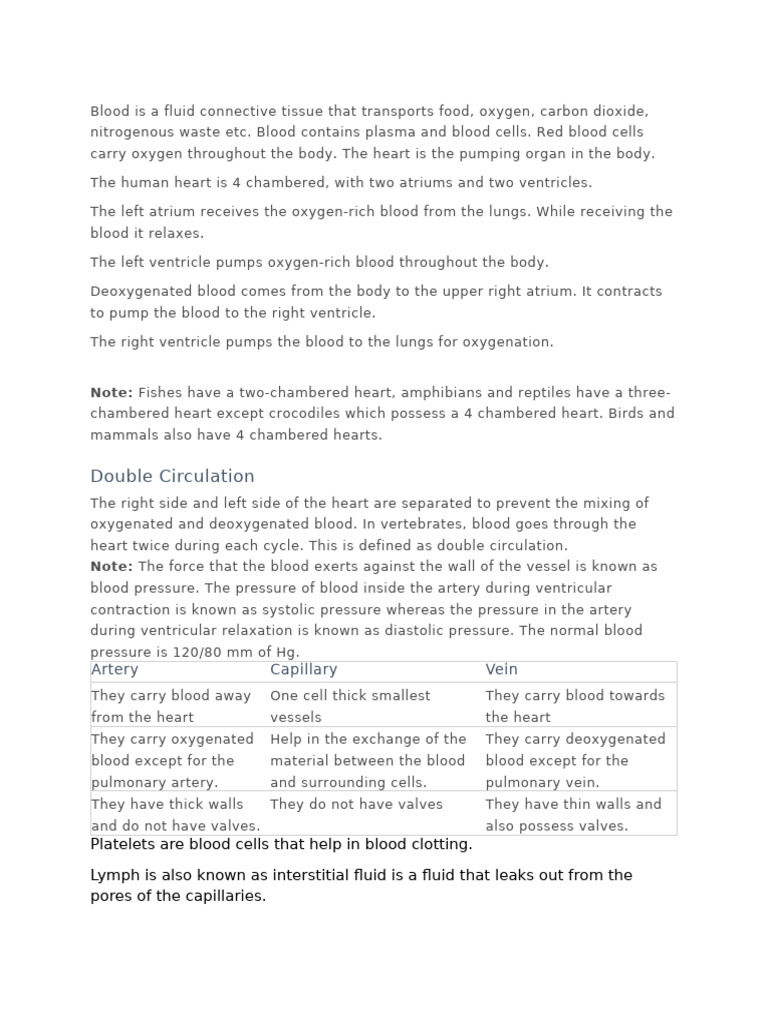 Human Circulatory and Excretory Systems | PDF | Lymph | Heart
