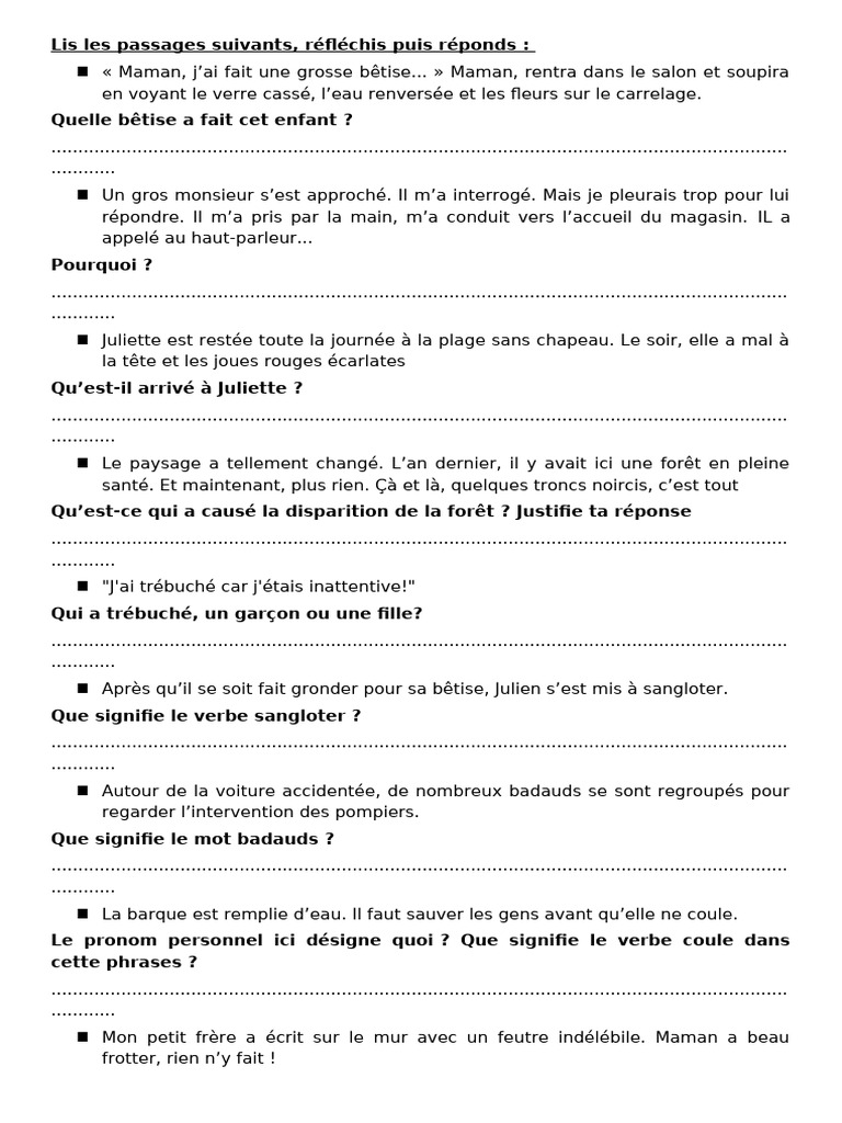 Comprendre le verbe 