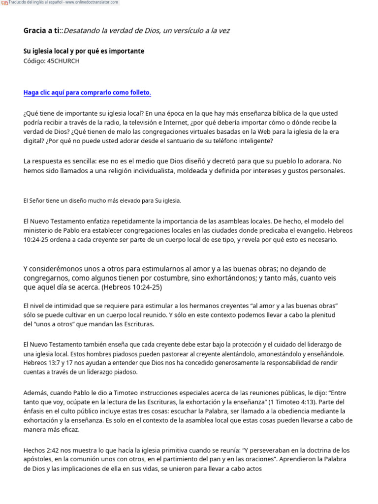 Importancia de la Iglesia Local en la Fe | PDF | Iglesia cristiana ...